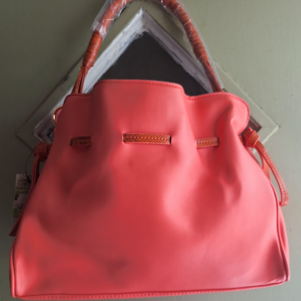 Badgley Mischka Coral Drawstring Shoulder Bag